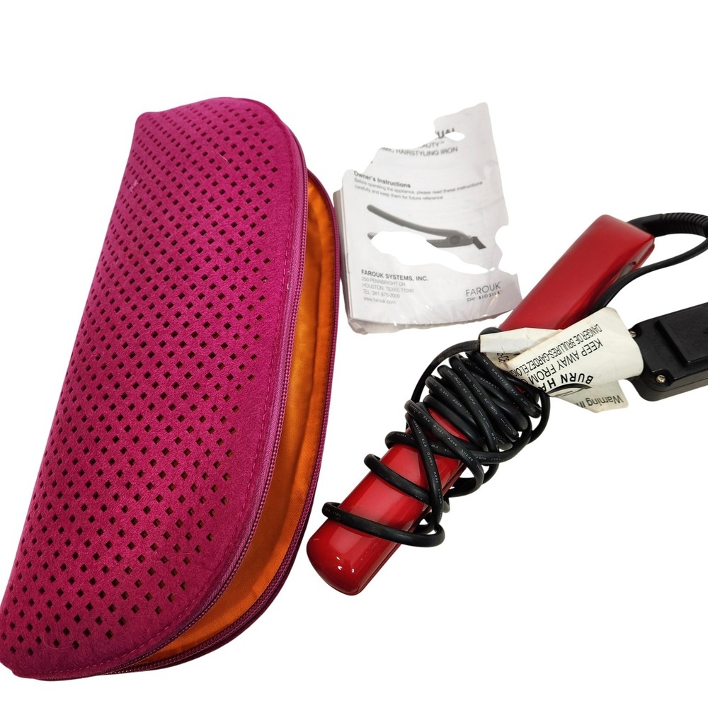 CHI For ULTA Beauty GF8189 Ceramic Travel Flat Iron Red Hair Straightener Styler